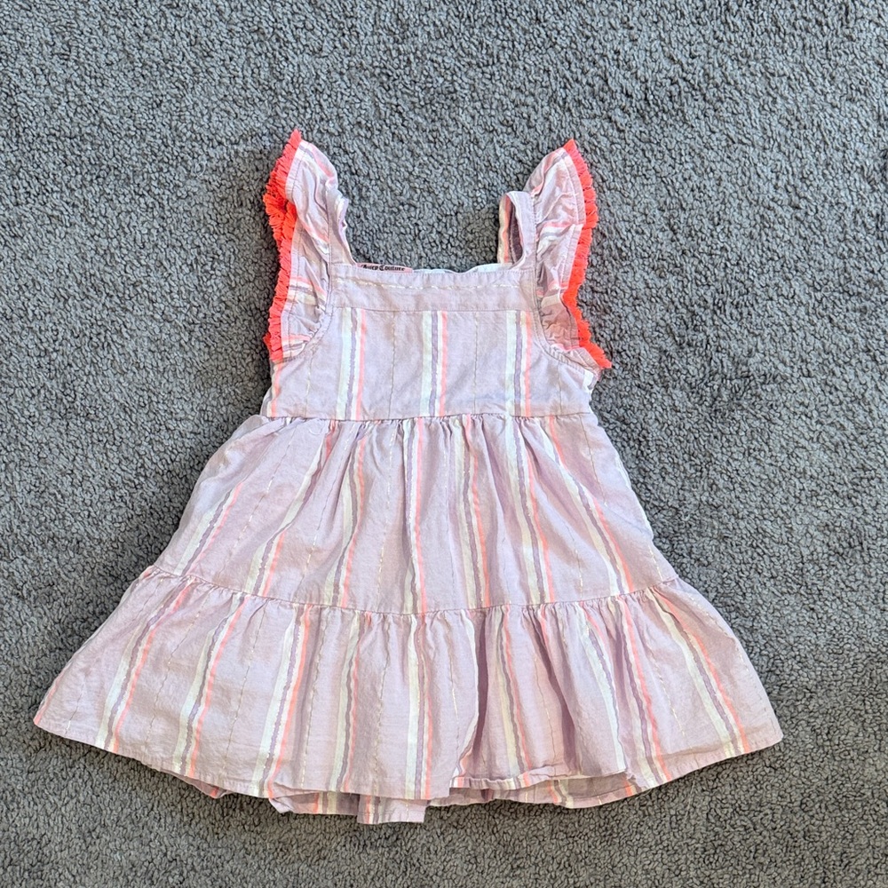 Juicy Couture Lavender and Gold Dress with Neon Fringe